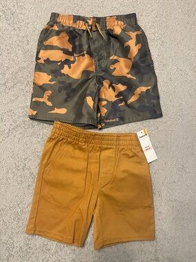 Timberland Boys' Olive & Mustard Camo Two-Pack Shorts